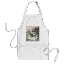 Vintage Rainbow Trout and Fisherman Apron
