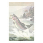 Vintage Rainbow Trout  Fish Fisherman Fishing Stationery