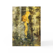 Vintage Rapunzel. Princess with Long Blonde Hair