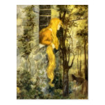 Vintage Rapunzel. Princess with Long Blonde Hair Postcard