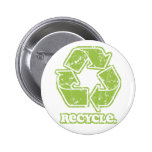 Vintage Recycle Sign Round Button