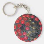 Vintage Red and Black Buttons Keychain