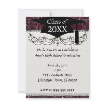 vintage red chandelier vintage writing custom invite