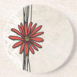 Vintage Red Daisy Coaster