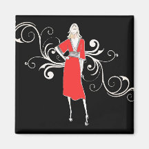 Vintage Red dress  magnet