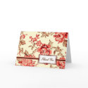 Vintage Red Floral Print cards