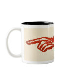 Vintage Red Pointing Hand mugs