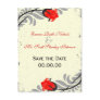 Vintage Red Rose Grunge Save The Date Postcard