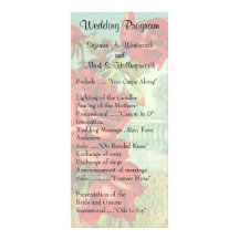 Vintage Red Rose Wedding Programs Custom Rack Cards