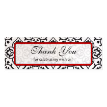 Vintage Red Silver and Black Damask Wedding Tags