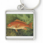 Vintage Red Snapper Fish Under the Ocean keychains