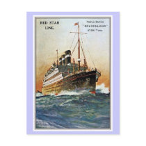 Vintage Red Star Line Belgenland Post Cards
