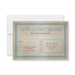 Vintage Red White & Blue DIY Wedding RSVP invitations