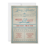 Vintage Red White & Blue Wedding Invitation