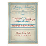 Vintage Red White & Blue Wedding Invitation