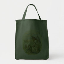 Vintage Religion Easter, Victorian Angel with Lamb Canvas Bag