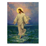 Vintage Religion, Jesus Walking on Water Portrait Post Cards