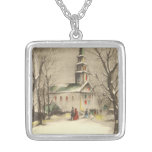 Vintage Religious Christmas, Church, Snow, Winter Custom Jewelry