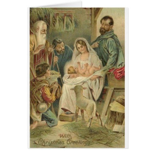 Vintage Religious Nativity Christmas Card | Zazzle