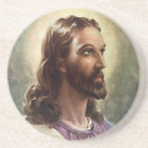 Vintage Religious People, Portrait of Jesus Christ Drink Coasters