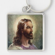 Vintage Religious People, Portrait of Jesus Christ Key Chain