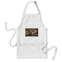 Vintage Restaurant Bar People Celebrating Party Aprons