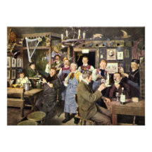 Vintage Restaurant Bar People Celebrating Party Announcements