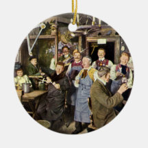 Vintage Restaurant Bar People Celebrating Party Ornaments