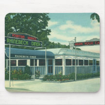 Vintage Restaurant, Retro Rhinebeck Roadside Diner Mousepads