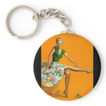 Vintage Retro Billy DeVorss Pin UP Keychain