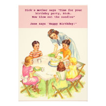 Vintage Retro Birthday Party Invitation