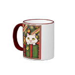 Vintage / Retro Christmas Kitty Cat Coffee Mug