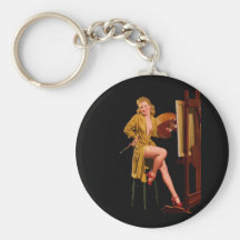 Vintage Retro Elvgren Painter Artist Pinup Girl Key Chain