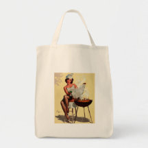 Vintage Retro Gil Elvgren Barbeque Pin up girl Canvas Bag
