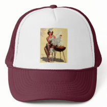 Vintage Retro Gil Elvgren Barbeque Pin up girl Hats