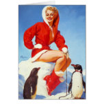 Vintage Retro Gil Elvgren Christmas Pin UP Girl Card