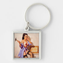Vintage Retro Gil Elvgren Decorator Pin Up Girl Keychains