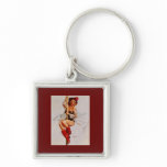 Vintage Retro Gil Elvgren Firefighter Pin Up Girl keychains