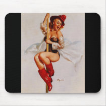 Vintage Retro Gil Elvgren Firefighter Pin Up Girl Mouse Pads