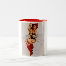 Vintage Retro Gil Elvgren Firefighter Pin Up Girl Coffee Mug