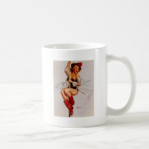 Vintage Retro Gil Elvgren Firefighter Pin Up Girl Coffee Mug