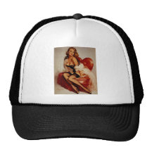 Vintage Retro Gil Elvgren Glamour Pose Pin Up Girl Mesh Hats