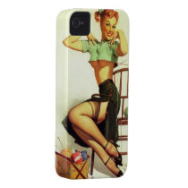 Vintage retro Gil Elvgren Knitting Pin Up Girl Iphone 4 Case