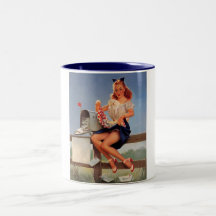 Vintage Retro Gil Elvgren Mail Box Pinup Girl Coffee Mug