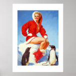 Vintage Retro Gil Elvgren North Pole Pinup Girl Posters