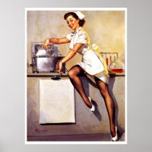 Vintage Retro Gil Elvgren Nurse Pin Up Girl Posters