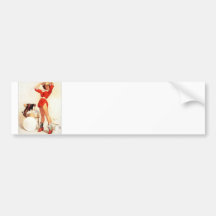 Vintage Retro Gil Elvgren Pin Up Girl Bumper Stickers