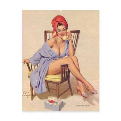 Vintage Retro Gil Elvgren Pin Up Girl Cards Post Card by vintagegiftmall