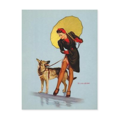 Vintage Retro Gil Elvgren Pin Up Girl Cards Post Card by vintagegiftmall
