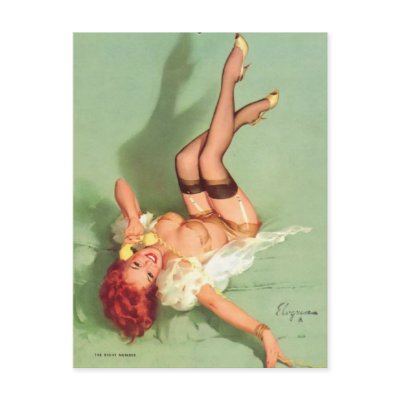 Vintage Retro Gil Elvgren Pin Up Girl Cards Postcard by vintagegiftmall